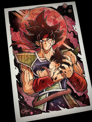 Image of Bardock & Goku XL VERSION