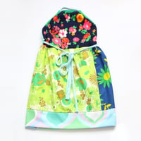 Image 2 of superfloral green 8/10 halter apron wrap dress sundress courtneycourtney vintage fabric floral