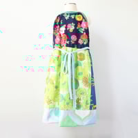 Image 4 of superfloral green 8/10 halter apron wrap dress sundress courtneycourtney vintage fabric floral