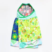 Image 3 of superfloral green 8/10 halter apron wrap dress sundress courtneycourtney vintage fabric floral