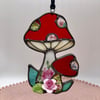 Vintage Patchwork Mushroom Suncatcher