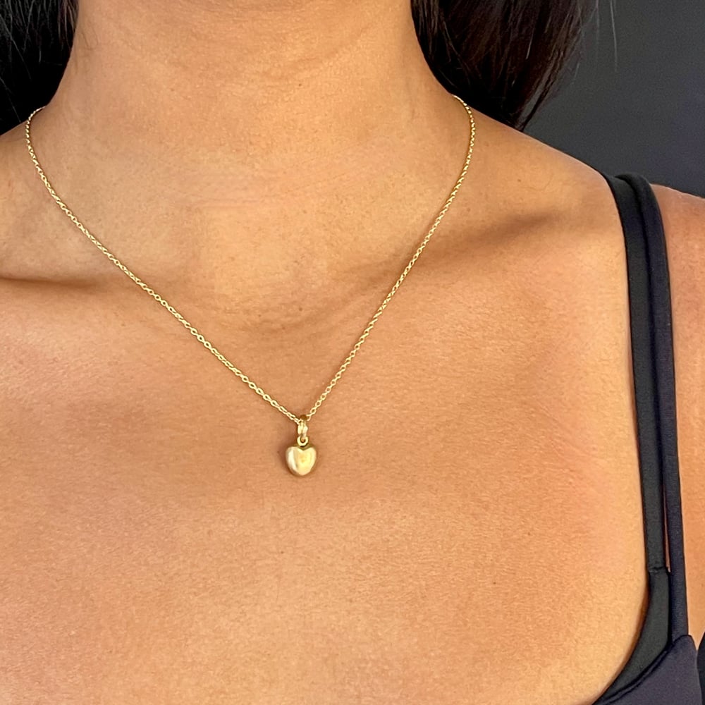 Heart Charm Necklace 18K Gold