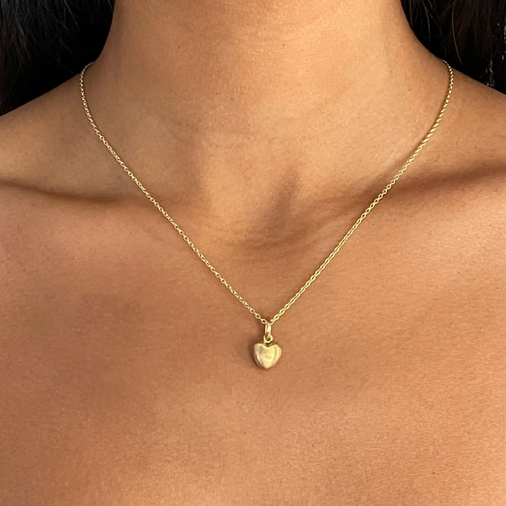 18K Solid Gold Heart on 20