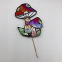 Vintage Patchwork Mushroom Plant Buddy 
