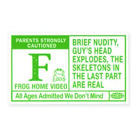 Frog Home Video Warning Sticker