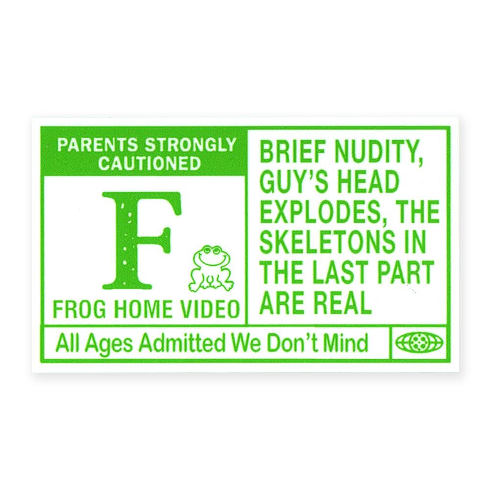 Frog Home Video Warning Sticker