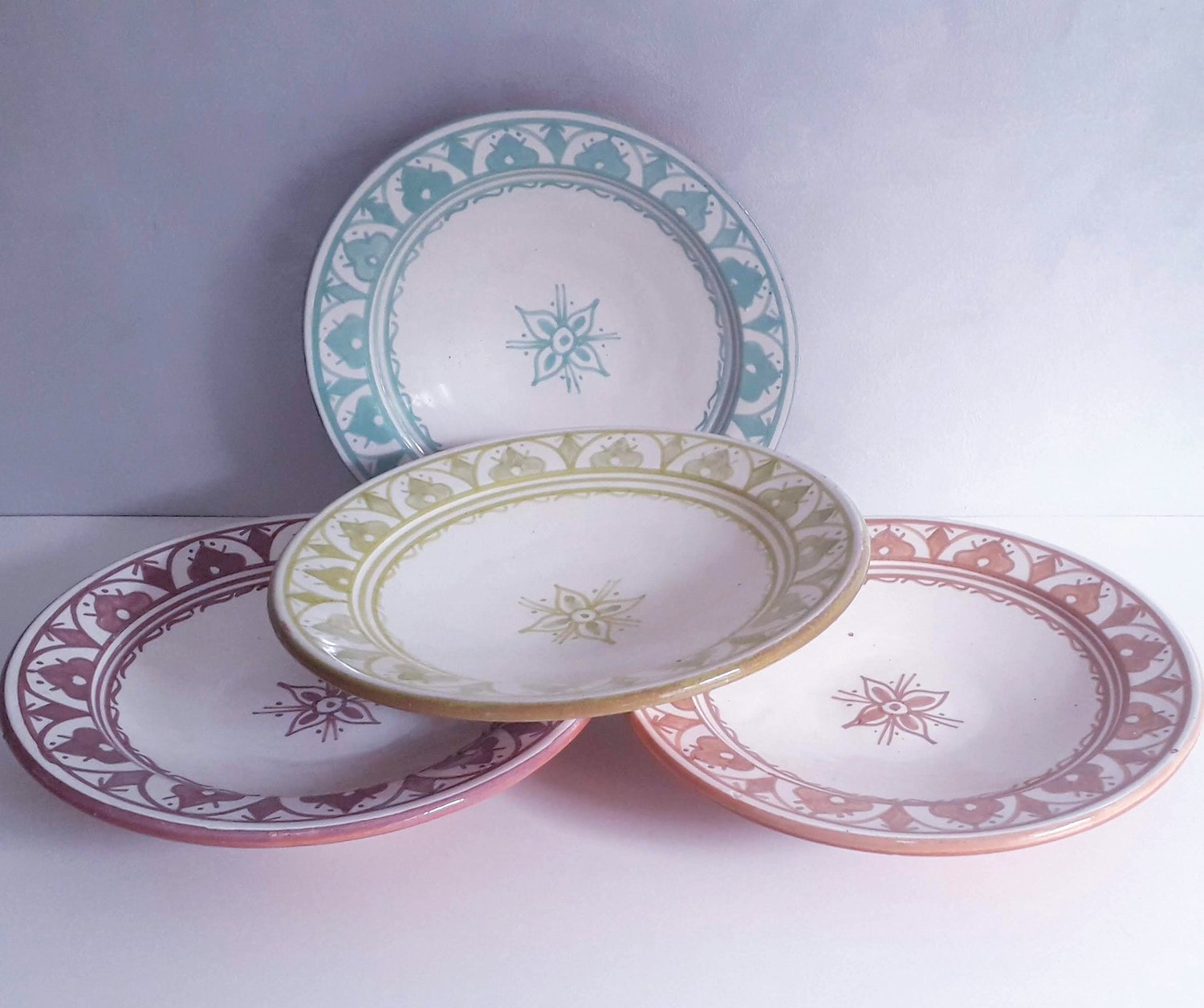 Image of MOROCCAN CERAMIC DINNER PLATES 