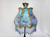 Luxury Victorian Lampshade - Azure Blue Beaded Silk Lampshade