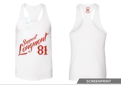 Image of Cursive Longmont 81 Ladies tank top - white (LL-TT-1W)
