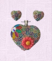 Dije y aretes corazón ♥️ 