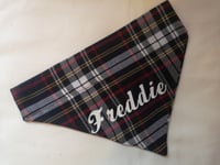 Image 1 of Black Tartan Dog Bandana