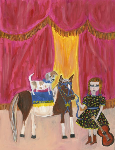 Image of Hazel June's dog and pony show. Limited edition print