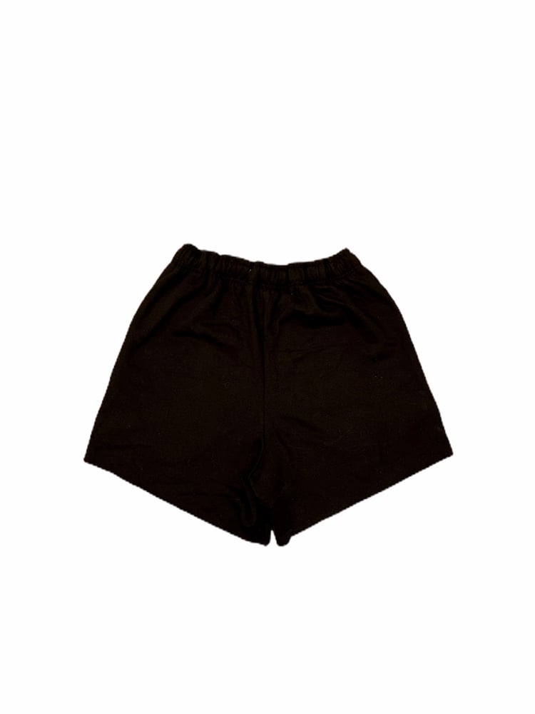 Image of NOT TODAY SATAN SWEAT SHORTS + SCRUNCHIE