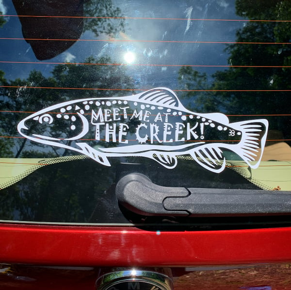 Image of 10” Meet me at the Creek Trout die cut