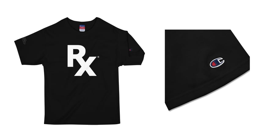 Image of Rx Brand: Black Champion T-Shirt (RX2020)