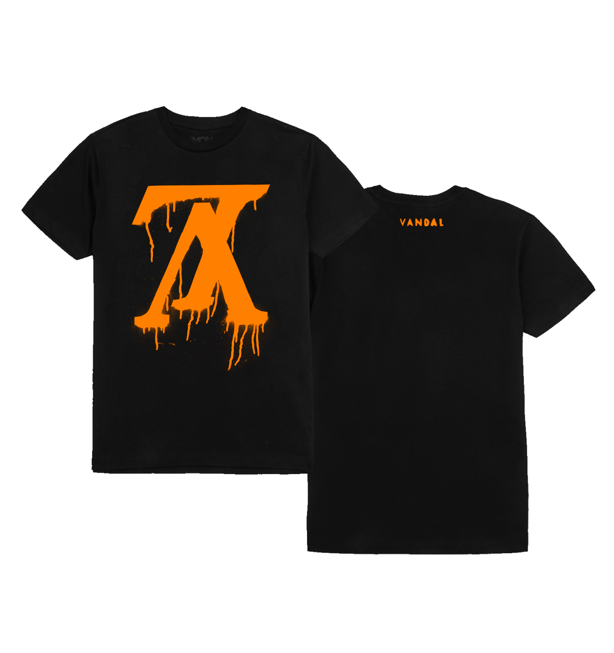 Image of VANDAL NEON ORANGE ON BLACK TS