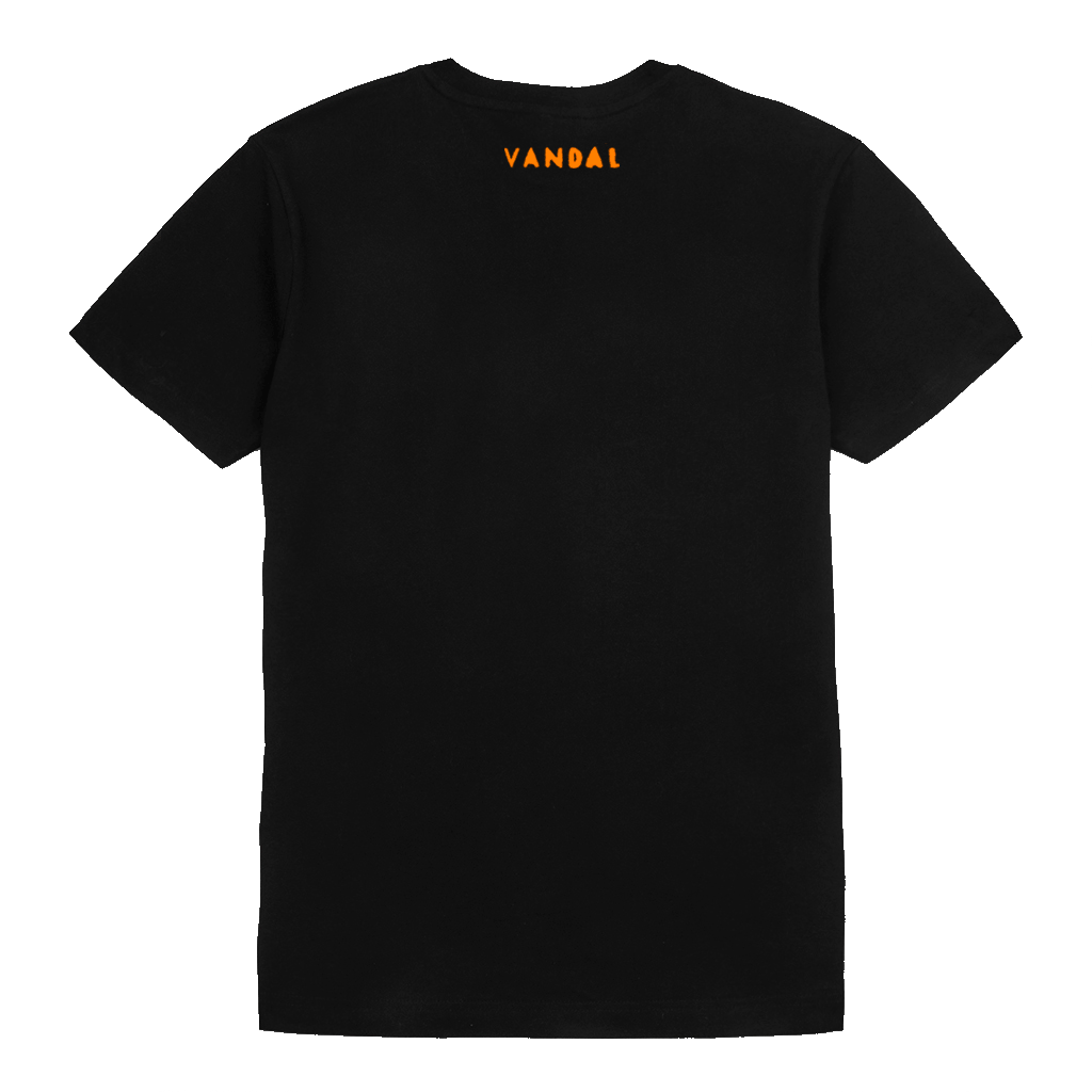 Image of VANDAL NEON ORANGE ON BLACK TS