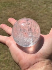 Image 3 of Clear Quartz Sphere With Rainbows #2385