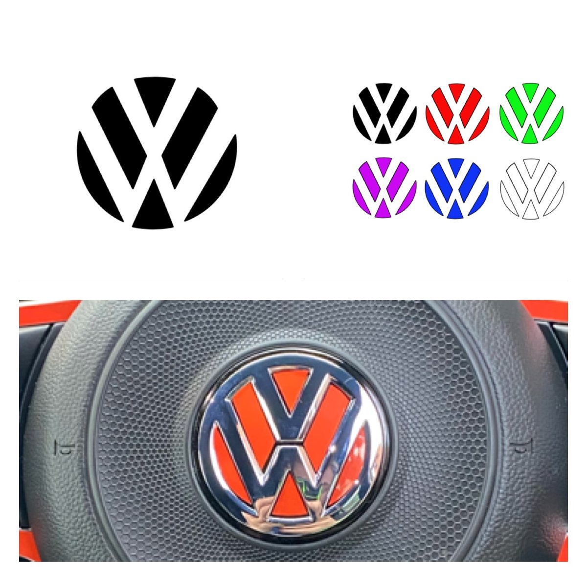 Vw Mk7 /7.5 golf steering wheel badge inlay | QsCustom