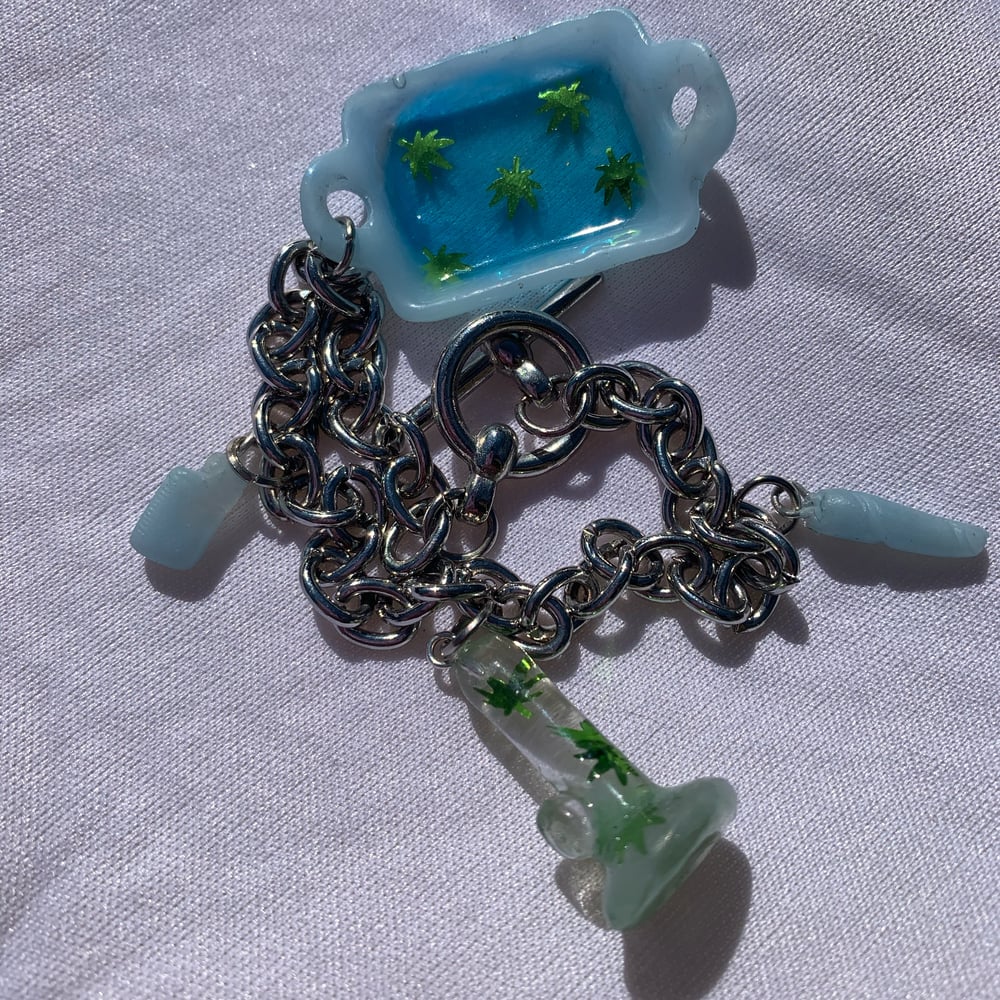 Image of Miniature Scale Sesh Charm Braclet ~ Blue