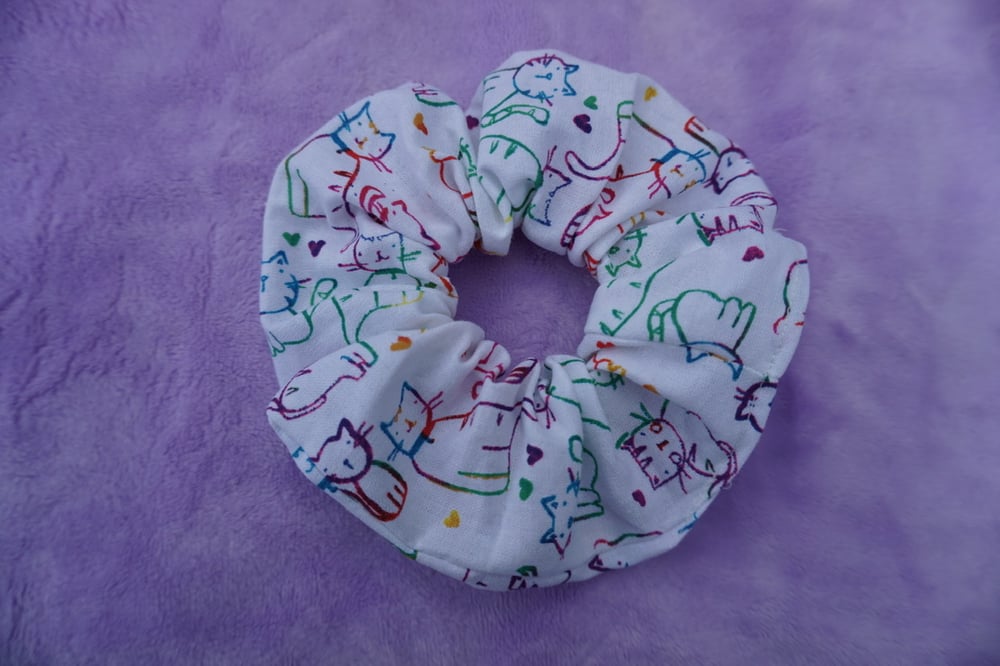 Image of Rainbow Cat Scrunchie 