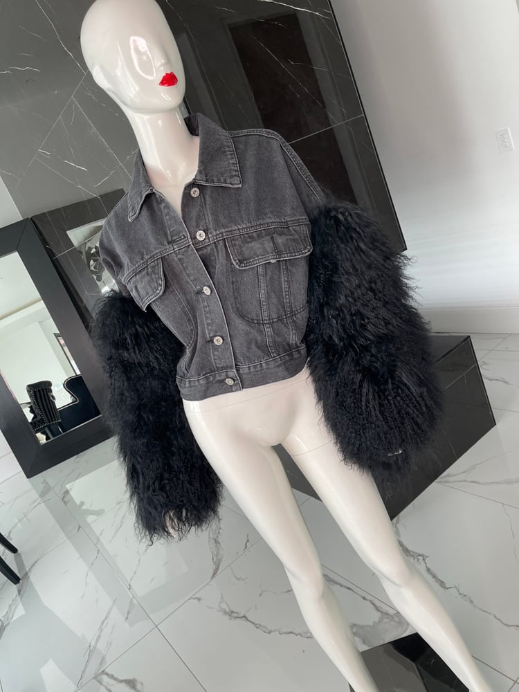 Image of Fur X Denim Jacket