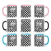 Image 2 of SKA AGAINST TRANSPHOBIA | B+W CHECKERED MUGS