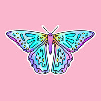 blue butterfly sticker
