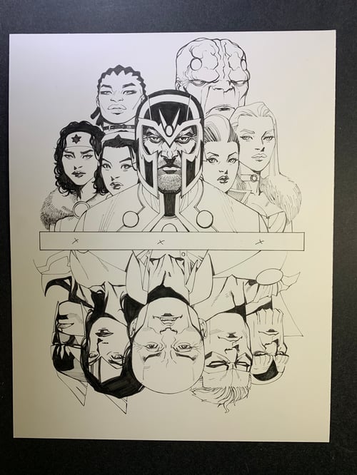 Image of MAGNETO AND THE MUTANT FORCE 1:25 variant cover original art