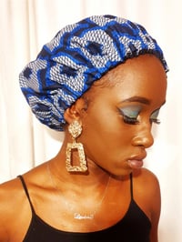 Image 3 of 'African Print' Satin Lined Bonnets