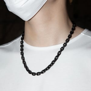 Image of DRILLING LAB - Framework Chain Necklace (Raw Black)