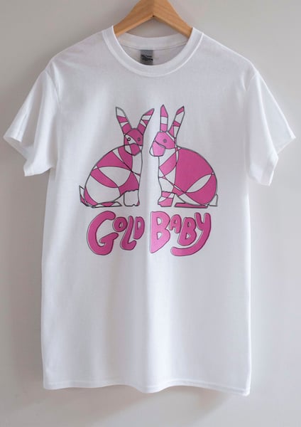 Image of Rabbits T-Shirt - White & Pink
