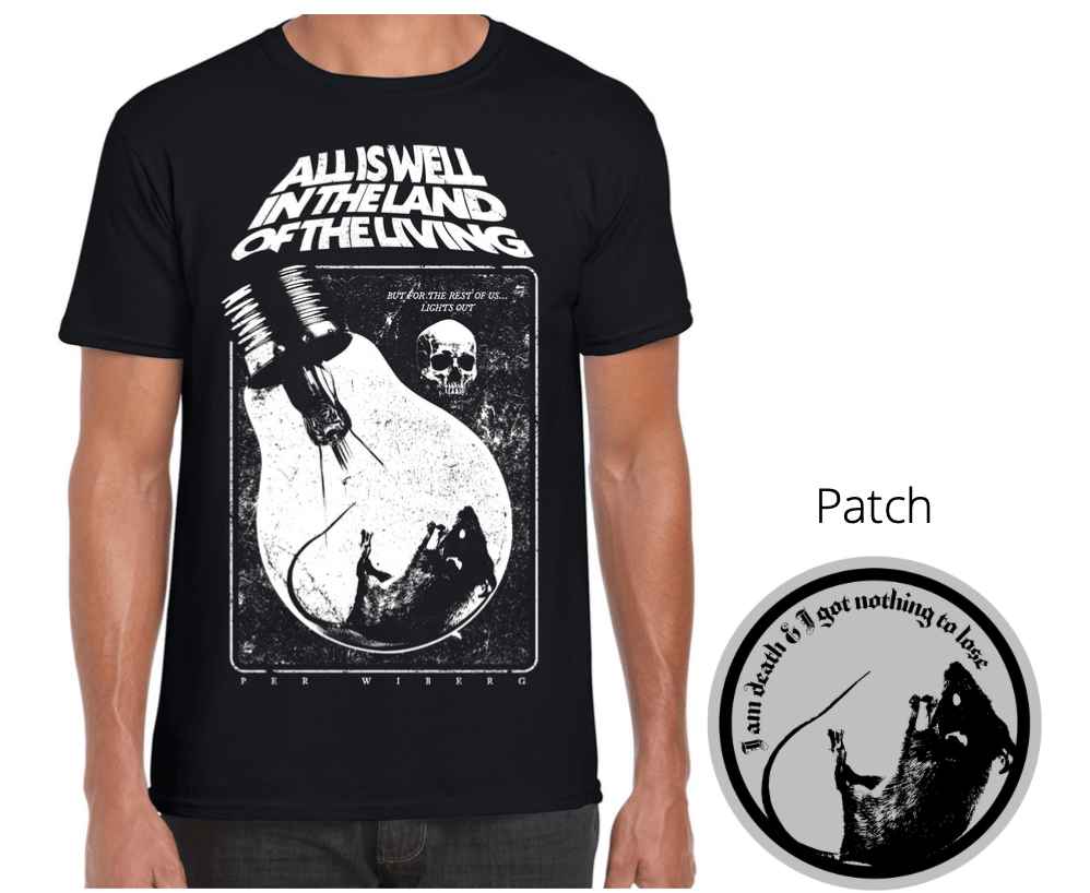 Image of Per Wiberg - All Is Well In The Land... Black T-shirt & patch