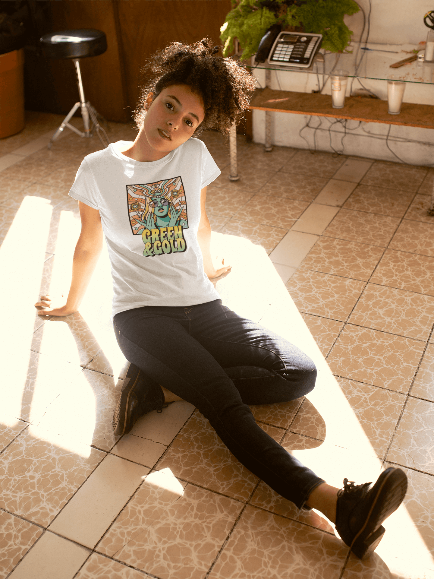 Image of Green & Gold Hippie Tee
