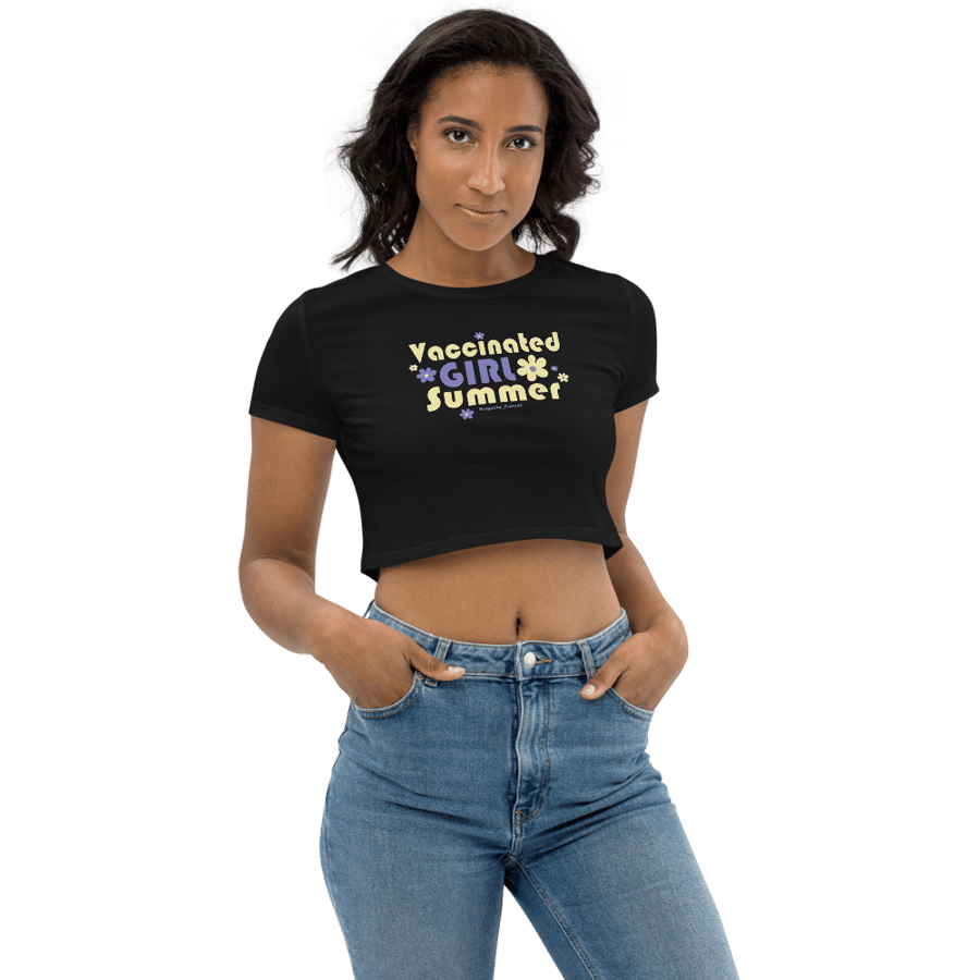 Image of "Vaccinated Girl Summer" Baby Tee (black w/ accent color)