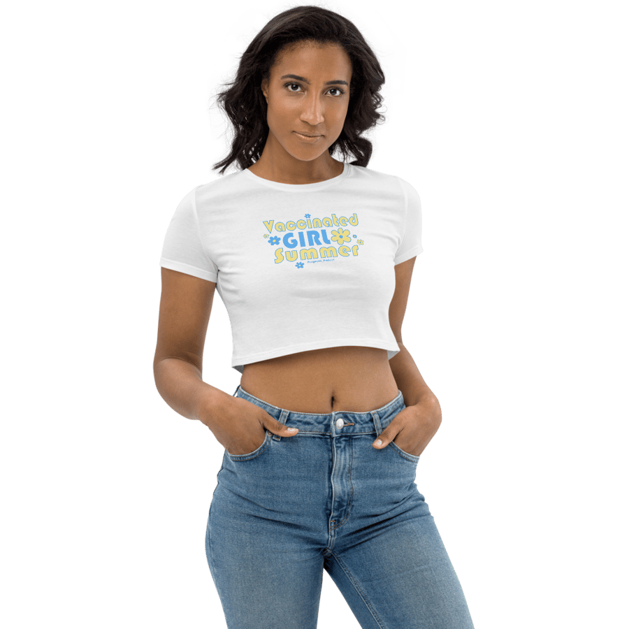 Image of "Vaccinated Girl Summer" Baby Tee (white w/ accent color)