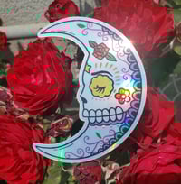Image 2 of La Luna Calavera Holographic Sticker