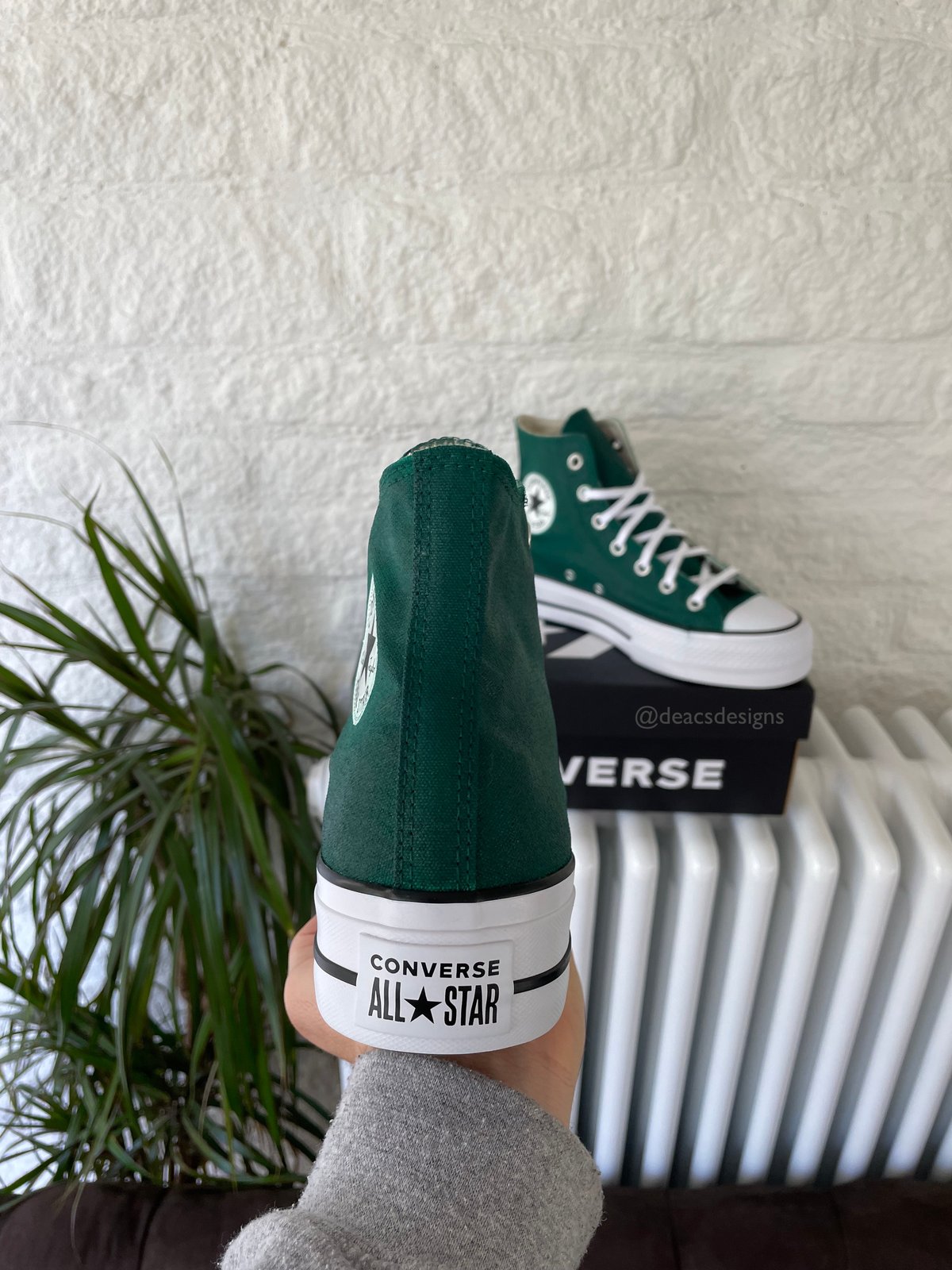 green high top converse platform