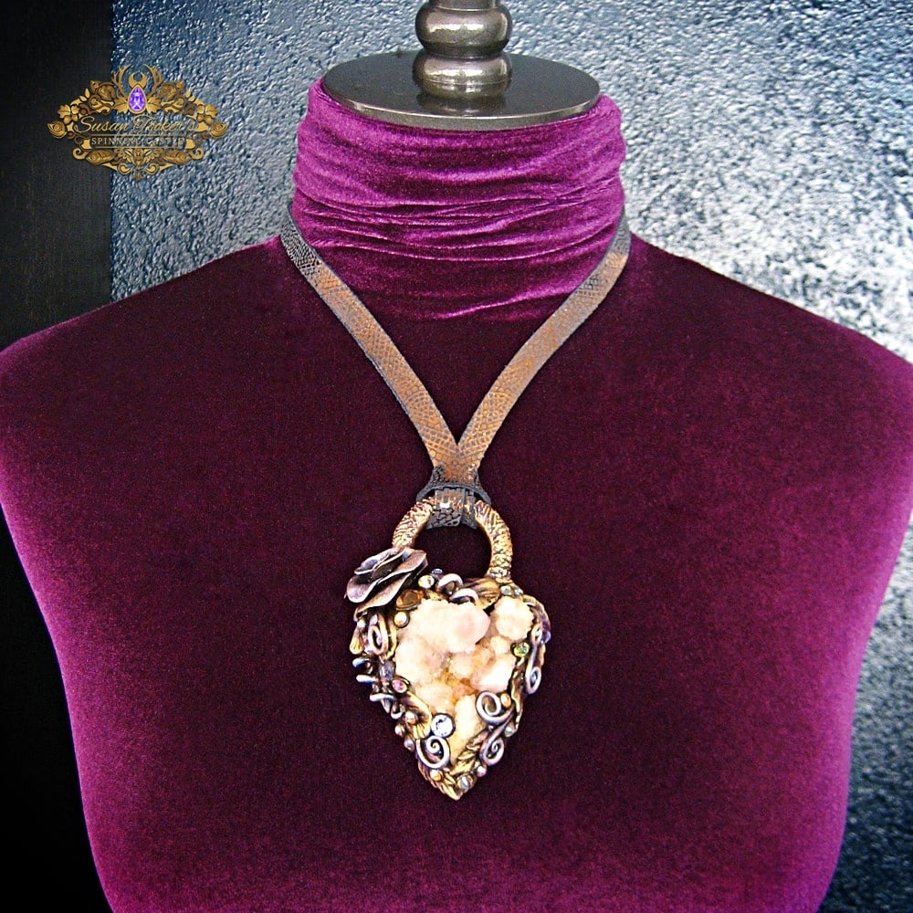 Image of FAERIE DUST - Amethyst Spirit Quartz Cluster Statement Amulet Necklace Witch Aesthetic 