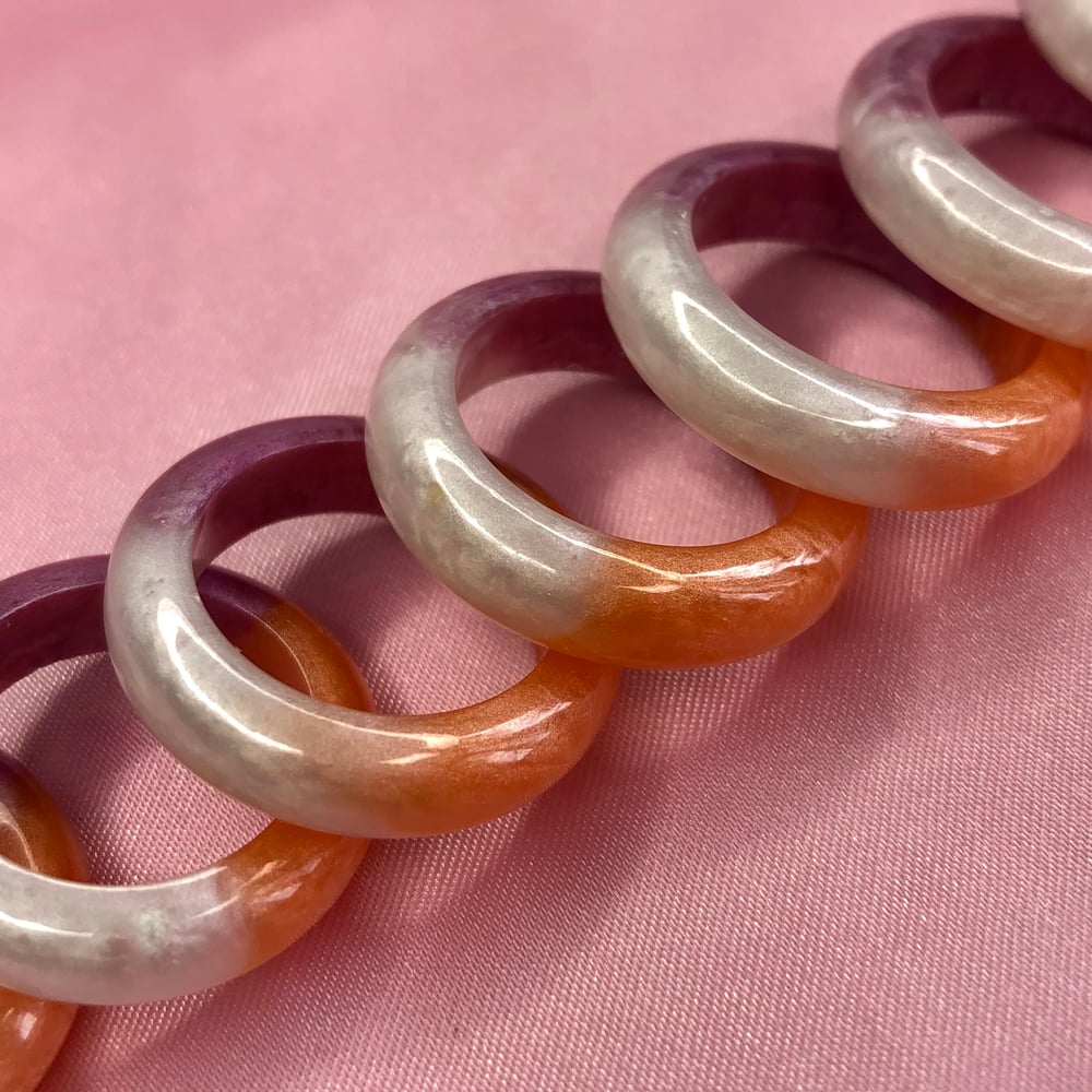 Image of Round Lesbian Pride Rings