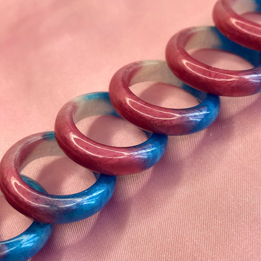 Image of Round Trans Pride Rings