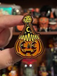 Moon Eyes Party Hat Pumpkin Enamel Pin