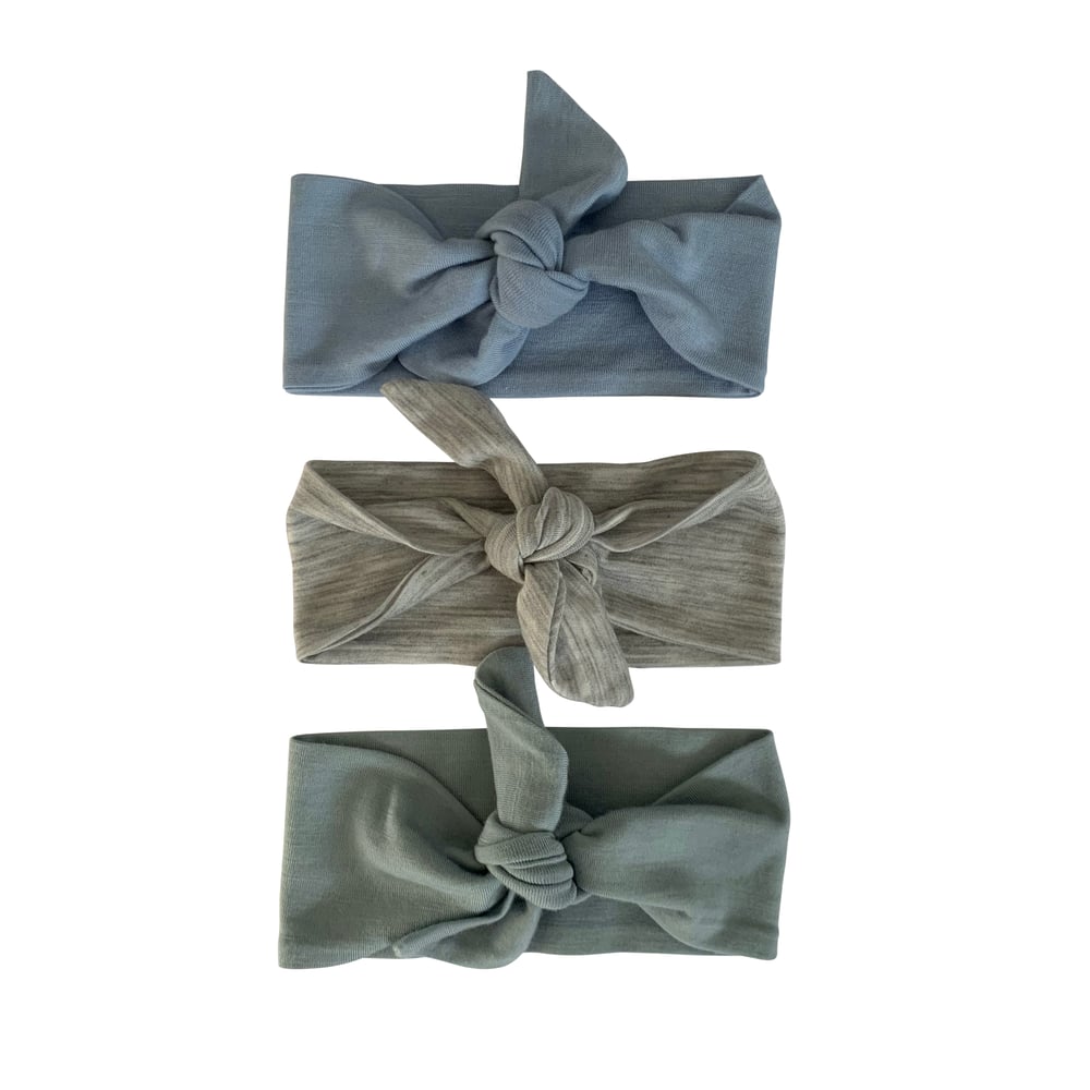 Image of blues merino wool top knots