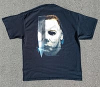 Image 7 of 1990s Halloween Michael Myers Blue Grape M&O Knits T-Shirt Size (XL)