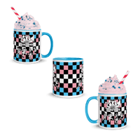 Image 2 of SKA AGAINST TRANSPHOBIA | Trans Flag Checkered Mugs