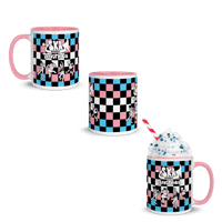 Image 4 of SKA AGAINST TRANSPHOBIA | Trans Flag Checkered Mugs