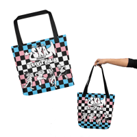 Image 2 of SKA AGAINST TRANSPHOBIA | Trans Flag Checker Tote Bag