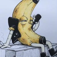 Image 2 of Loitering Bad Banana - hand colored print
