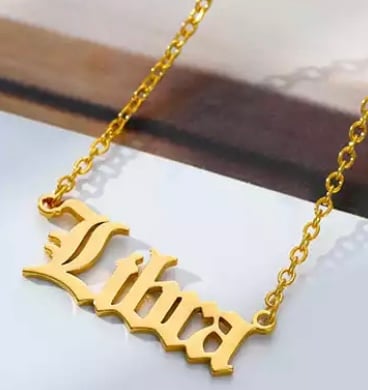 Image of Libra horoscope name jewelry 