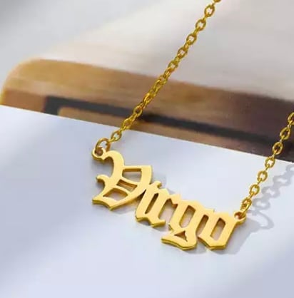 Image of Virgo horoscope name jewelry 